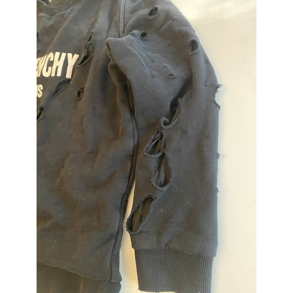 Givenchy Paris Men's Black Crewneck Small Distressed Holes - Picture 4 of 13